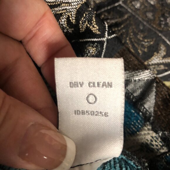 Dressbarn Jacket Womens Medium Brown Teal Patchwork Tapestry Design Blazer READ - Picture 7 of 9